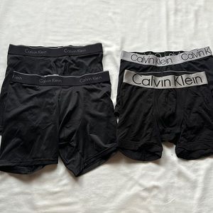 Calvin Klein Black Microfiber and Cotton Boxer Briefs Underwear Bundle